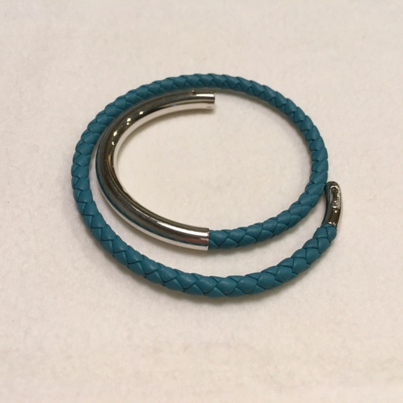 CHRISTOFLE Duo Complice Silver (925)  Leather Wrap Bracelet Turquoise Sm… - Picture 4 of 14